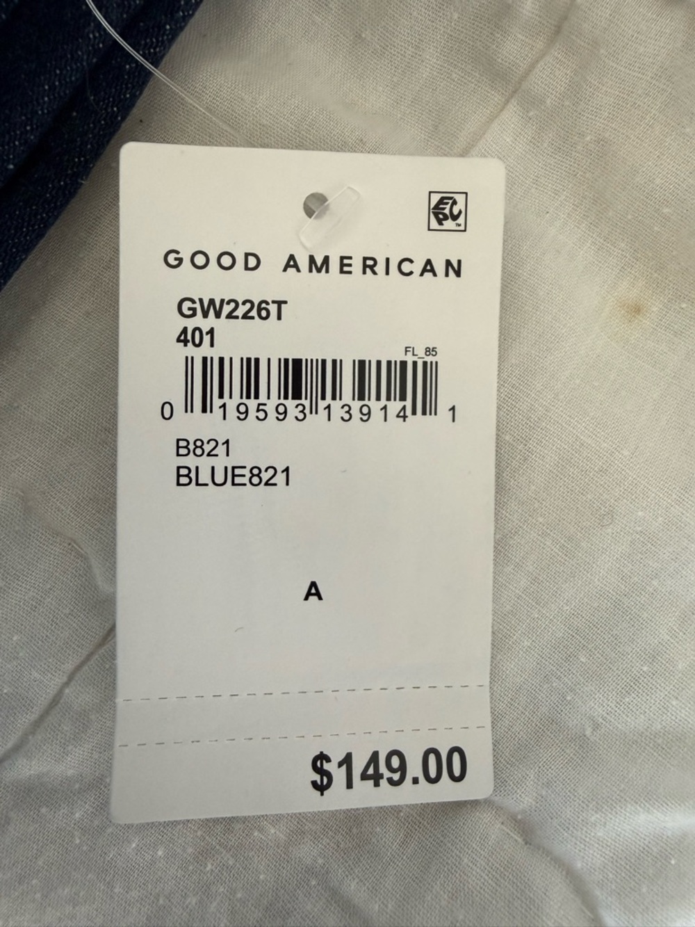 Good American Dark Blue Denim Skinny Jeans Label View - Picture 5 of 6